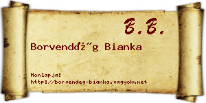 Borvendég Bianka névjegykártya